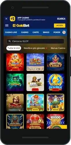 GoldBet app on an Android phone